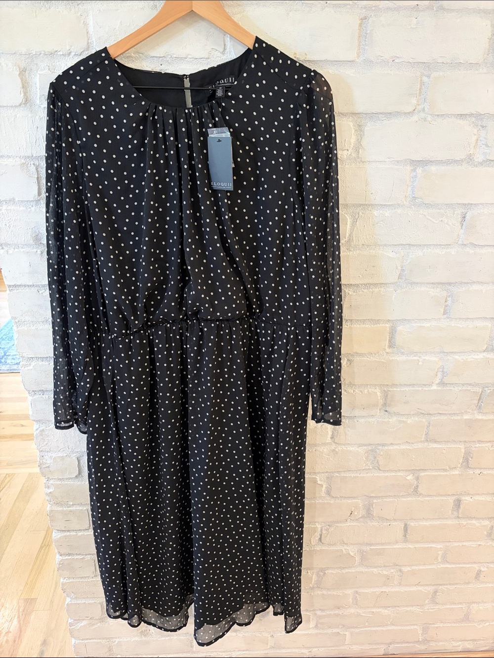 ELOQUII Polka Dot Midi Dress (B8)